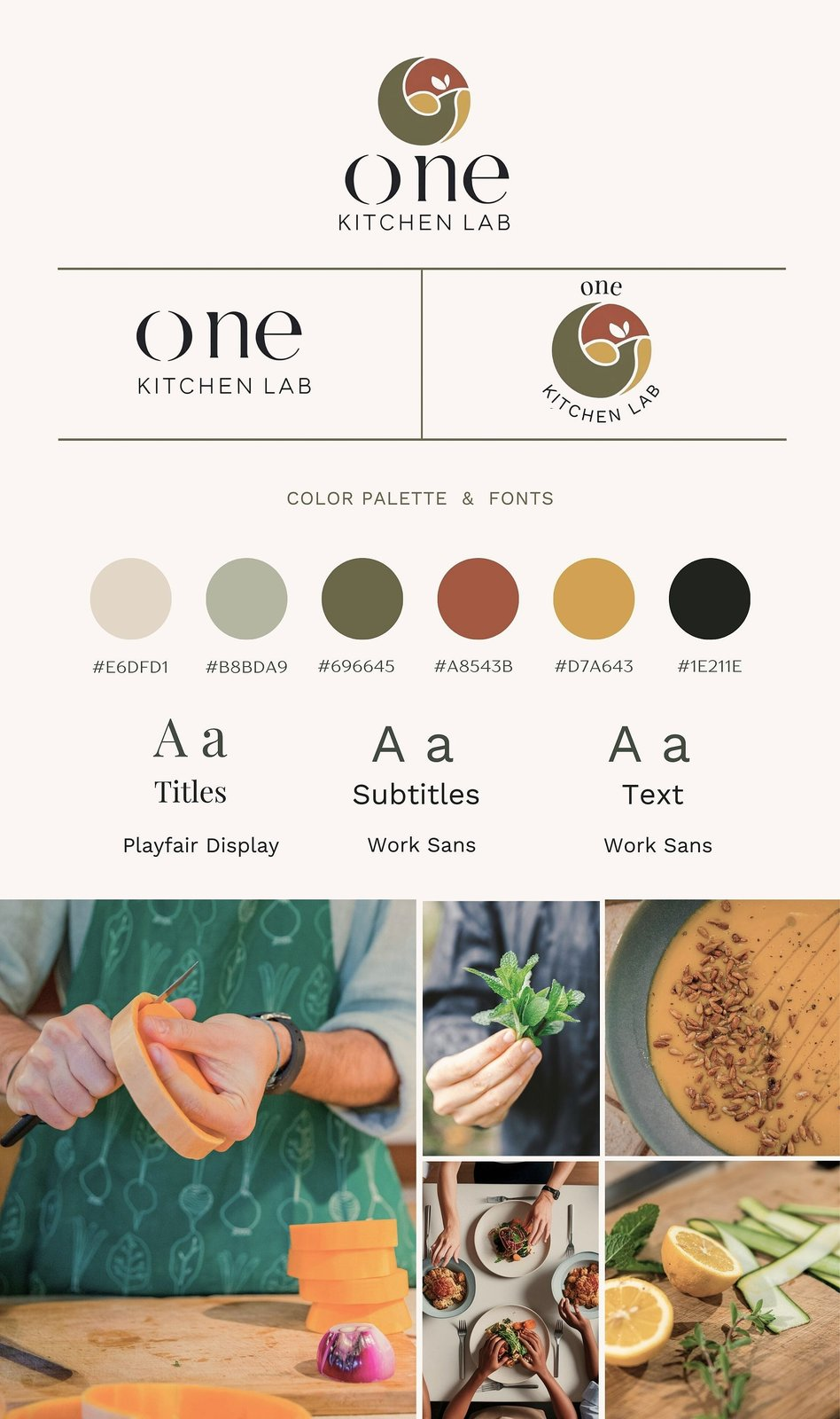 Identidade visual One Kitchen Lab